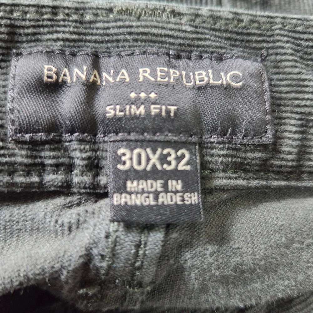 Banana Republic Slim Fit Travel Jean Cord Spencer Green Men 30x32 Corduroy Pants